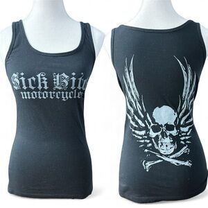Sick B*tch Motorcycle tank with skull detail